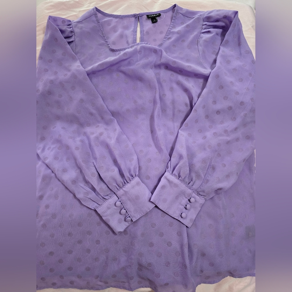 Torrid Lavendar long sleeves blouse